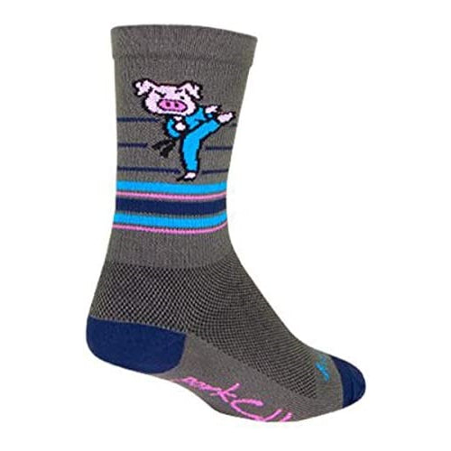 SockGuy Crew 6in Porkchop Cycling/Running Socks (Porkchop - S/M)