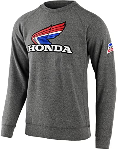 Troy Lee Designs Honda Retro Victory Wing Crew Sweatshirt (Small) (Gunmetal Heather)