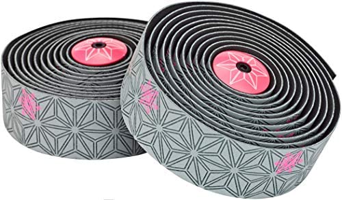 Supacaz Super Sticky Kush Galaxy Bar Tape Gun Metal Tape/Neon Pink Print, Set