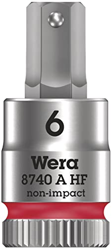 Wera 05003337001 8740 A HF Zyklop bit Socket with Holding Function, 1/4" Drive, 6 x 28 mm