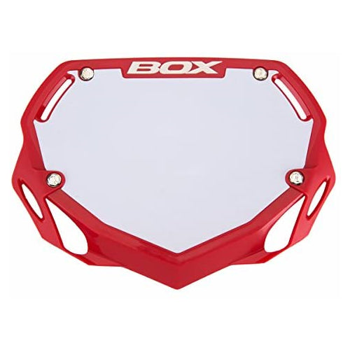 Box Two Chrome Number Plate (red, pro)