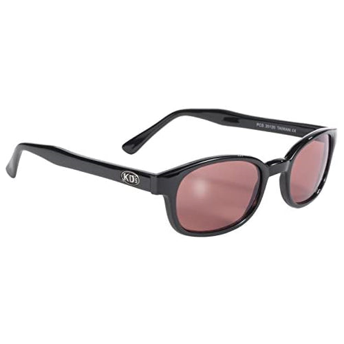 Pacific Coast Original KD's Biker Sunglasses (Black Frame/Rose Colored Lens)