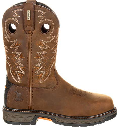 Georgia Boot Carbo-Tec LT Alloy Toe Waterproof Pull-On Boot Size 9.5(W) Brown
