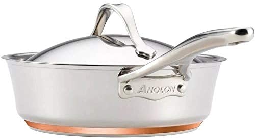 Anolon Nouvelle Stainless Steel Cookware Pots and Pans Set, 11 Piece