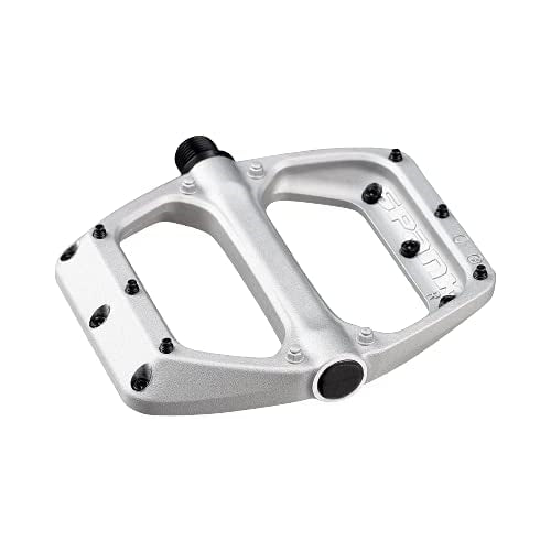 Spank Spoon DC Pedals (Raw Silver, 100x105 mm), 20 Preassembled Pins For Added Grip, Pedals for Mountain Biking, Best for ASTM 5, All mountain, Trail, Enduro, free ride, DH, E-Bike, (90x105) KIDS