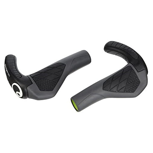 Ergon - GS3 Ergonomic Lock-on Bicycle Handlebar Grips | for Mountain, Trail, Marathon and XC Bikes | Large | Black/Gray