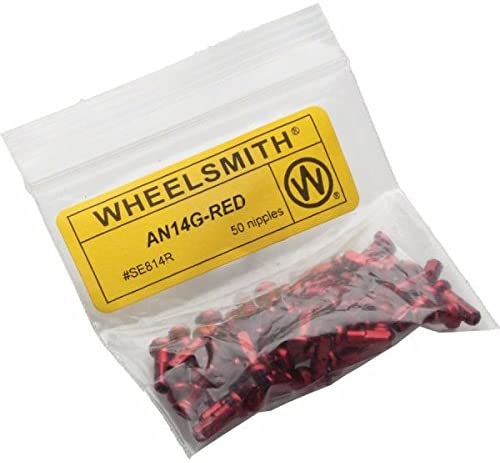 Wheelsmith 2.0 x 12mm Red Alloy Nipples, Bag of 50