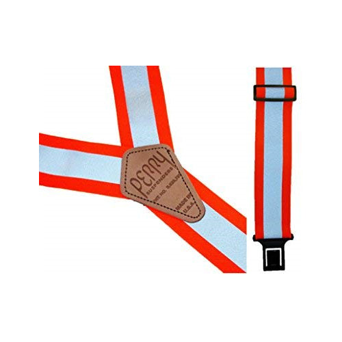 Perry Suspenders Big & Tall Elastic Hook End Reflective Suspenders, Neon Orange