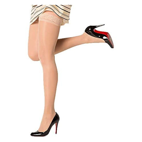 SIGVARIS Women's Sheer Fashion 120 Thigh High Compression Hose 15-20mmHg