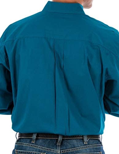 Cinch Men's Classic Fit Long Sleeve Button One Open Pocket Solid Shirt, Teal, 3X-Large