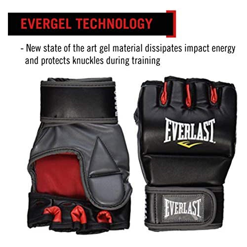 Everlast Train Advanced MMA 7-Ounce Grappling/Training Gloves (Black, Small/Medium)