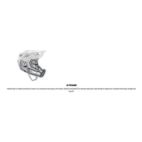 IXS Unisex Trigger FF Full Face All-Mountain Trail Enduro Protective Bike Helmet, White, Small/Medium (HEL2100)