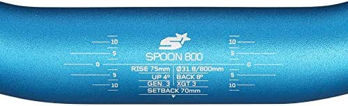 Spank Spoon 800 (Blue, 800mm), Rise 75mm Unisex Adult Hanger, Mountain Bicycle Handlebar, Aluminium Alloy Handlebars, Bicycle Handlebars, Steady Handlebar