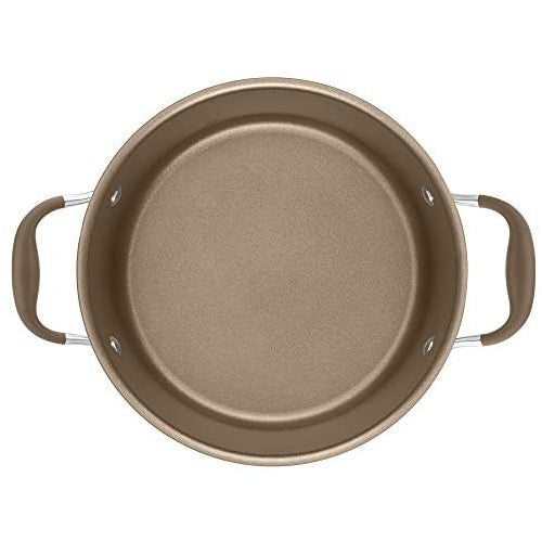 Anolon Advanced Hard Anodized Nonstick Stock Pot/Stockpot with Lid, 12 Quart, Light Brown