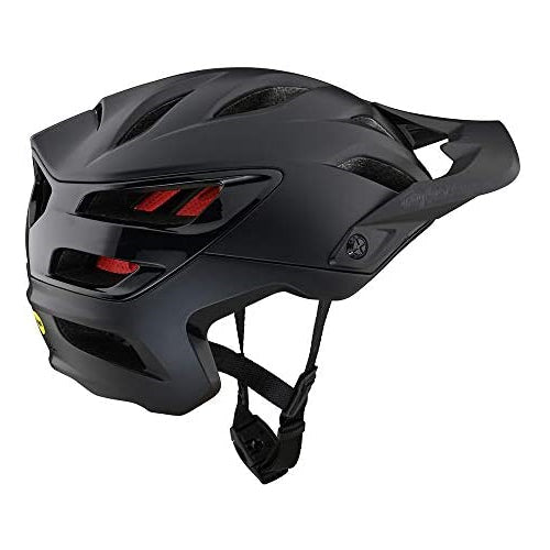 Troy Lee Designs A3 Adult Mountain Bike Helmet w MIPS, EPP, EPS. Premium, 16 Vents, 3 Way Adjustable, Lightweight. Detachable Visor. All Mountain, Enduro, Gravel, Trail, BMX, Off Road - Black, XS/SM