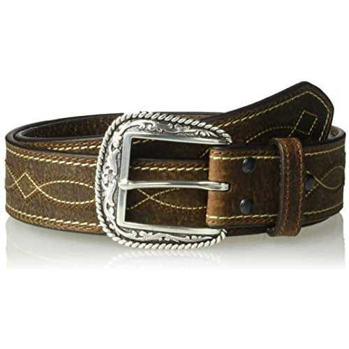 ARIAT Men's Wave and Diamond Stitch Center Belt