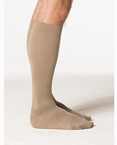 SIGVARIS Men's Midtown Microfiber 820 Knee-High 20-30mmHgMen's Closed Toe with Grip Socks