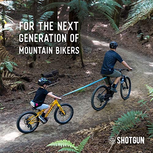 Shotgun Kids MTB Tow Rope - Child Bike Stretch Bungee Cord Pull Behind Attachment | Compatible with All Mountain Bikes | Easier Hill Climbs | Bigger Family Rides | Shock Absorbing | Load Rating 500lb