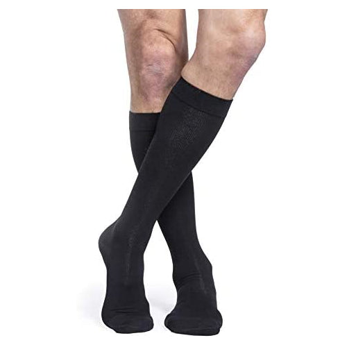 SIGVARIS MenÃ¢Â€Â™s Essential Cotton 230 Closed Toe Calf-High Socks w/Grip Top 20-30mmHg