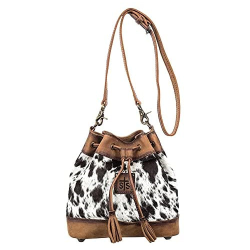 STS Ranchwear Women's Western Leather Classic Cowhide Bucket Bag