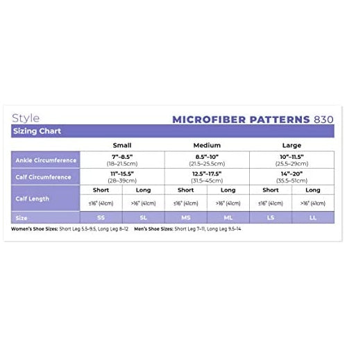 SIGVARIS Womenâ€™s Style Microfiber Patterns 830 Closed Toe Calf-High Socks 20-30mmHg
