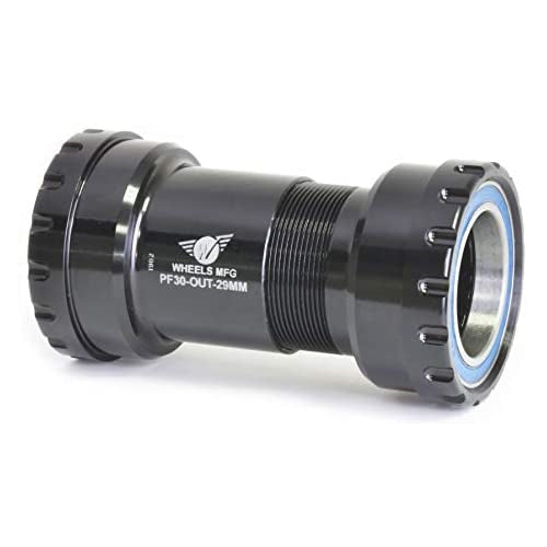 Wheels Manufacturing PressFit 30 Outboard Bottom Bracket: 29mm Bearing ID for SRAM Dub, ABEC-3 Bearings, Black Cups