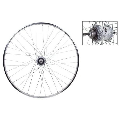 Wheel Master Rear Bicycle Wheel 26 x 1 3/8 36H, Steel Bolt On, Silver, Sturmey 3SP Hub